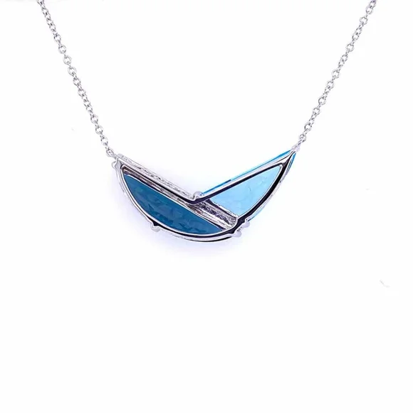 Allison Kaufman London Blue Topaz, Swiss Blue Topaz, and Diamond Necklace